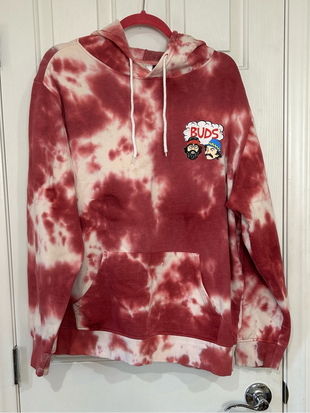 Cheech & Chong Tie-Dye "Buds" Graphic Hoodie Sweatshirt Oversized Large